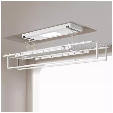 Ceiling Clothes Dryer Aluminium and Steel Electric Clothes Dryer with Remote Control,Ceiling Clothes Drying Rack Electric Ceiling Mounted Clothes Hanger Remote Control Automatic Lifting BALC