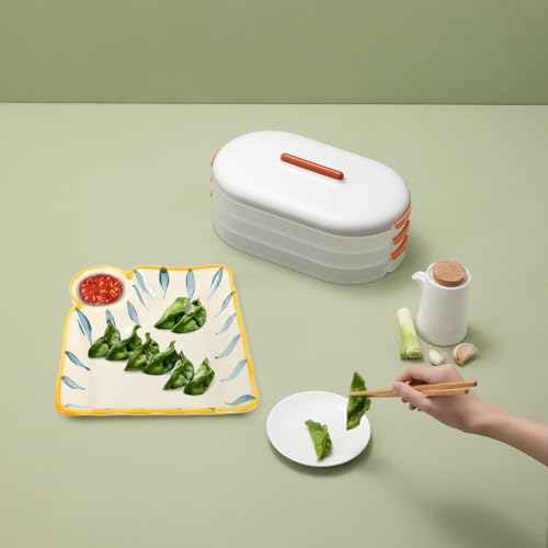 Plato cuadrado de cerámica para dumplings y salsa, estilo japonés miniatura 4
