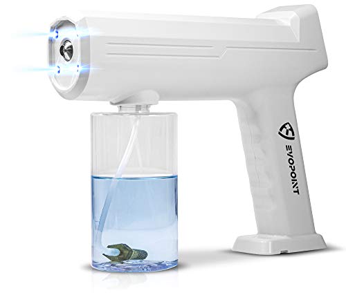 EVOPOINT Fogger Machine, Nano Steam Gun, Cordless ULV Atomizer Sprayer & Handheld Rechargeable Electric Spray Gun with Touch Screen & Blue Light for Home, Office, School, Garden, Indoor and Outdoor