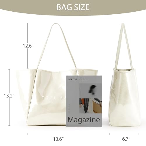 Image of KALIDI PVC Tote Women Weekender Bag Large Shopper Handbag Oversize Shoulder Travel Purse