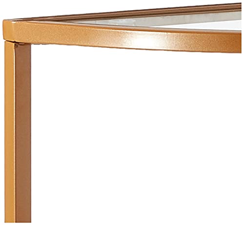 Homepop Home Decor | Kaufmann Collection Modern Glass Half Moon Accent Table | Accent Table For Display & Storage For Entry Way & Living Room (Gold) #TOP5