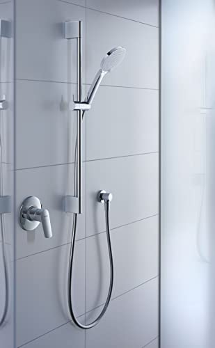 Duravit Universal Duschkopf, Duschbrause mit 3 Strahlarten (Rain, Intense , Soft ), Handbrause rund (Ø 110 mm), Brausekopf mit wassersparender MinusFlow-Funktion, reinigungsfreundlich, Chrom