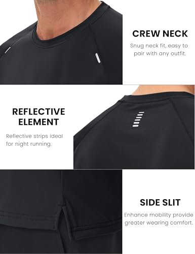 MAGCOMSEN Men's Dry Fit Shirts Mesh Short Sleeve Athletic Lightweight Workout Performance Hiking Shirt4