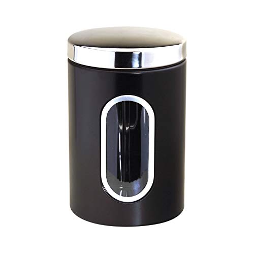 Michelino Aufbewahrungsdose Edelstahl 2 Liter Frischhaltedose Edelstahldose Vorratsdose Kaffeedose Schwarz Cover