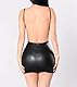ROSVAJFY Damen Sexy rückenfreies Minikleid aus Leder Frauen Ärmelloses Lederkleid Partykleid Wetlook Clubwear Kurzer Bodycon Figurbetonte Abendkleid Party (Schwarz)