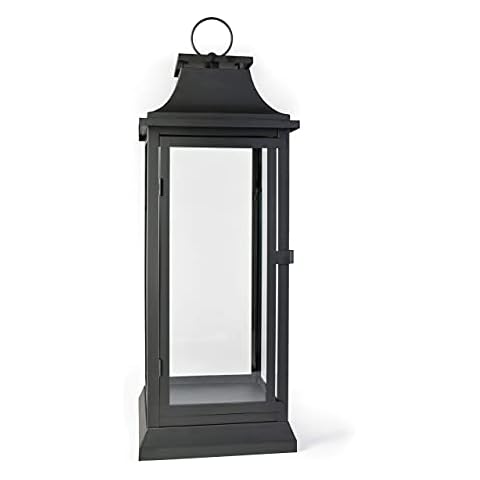 Serene Spaces Living Black Decorative Hurricane Lantern Cover