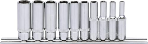 KS Tools 918.0610 1/4" CHROMEplus Sechskant-Stecknuss-Satz, lang, 10-tlg. 4-13mm – Ansicht 2