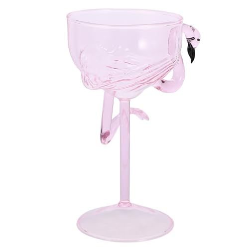 HEALLILY Flamingo Wine Glass Cup Decorative Goblet for Cocktails Desserts Salads Lightweight Elegant Design for Home Parties Special Occasions