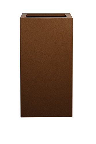 Hobby Flower Urban Corten - Maceta Cuadrada con Sistema de autoriego, 35 x 35 x 90 cm