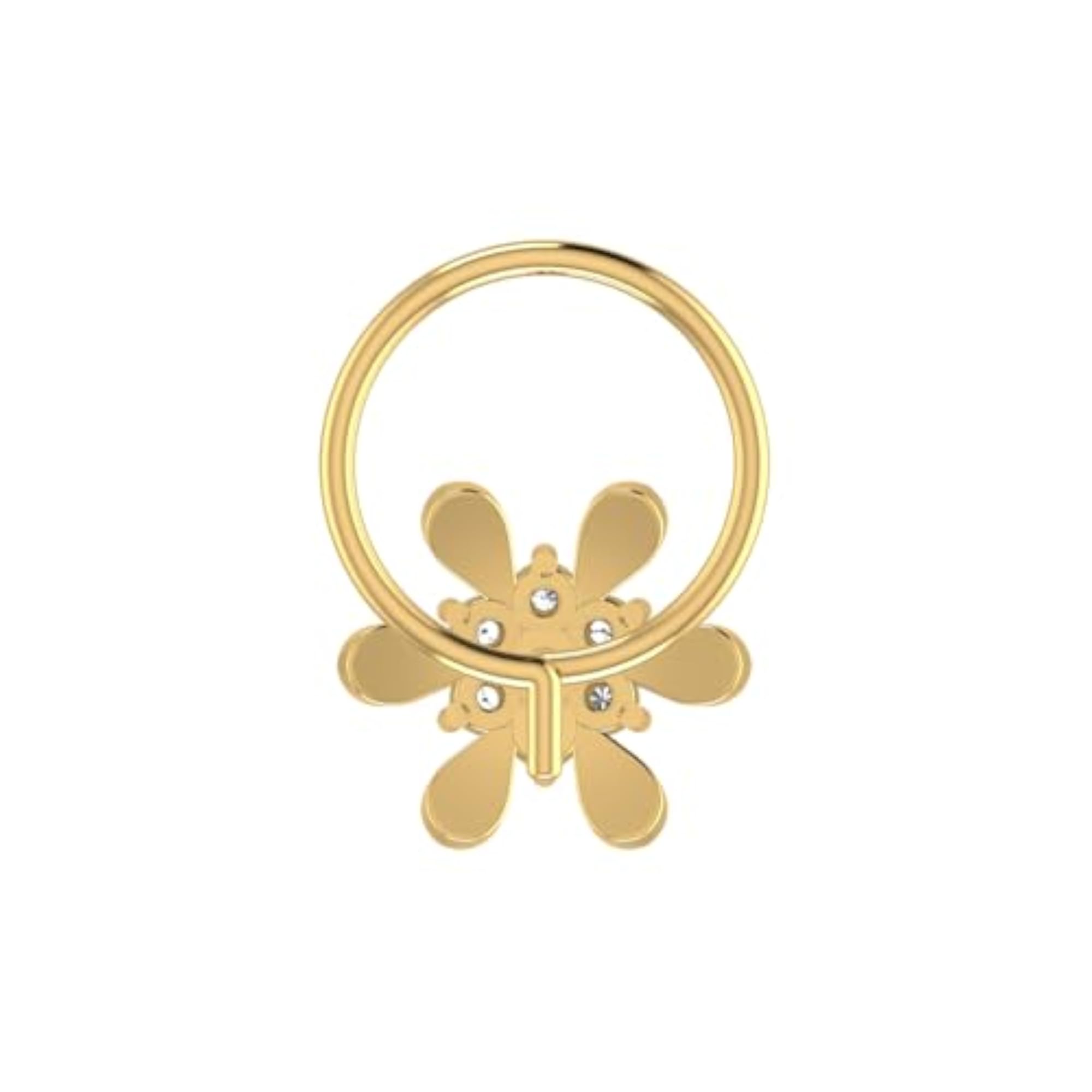 Women's 14Kt Yellow Gold Stud Nosering, Timeless