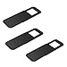 Webcam Cover, Pandawill 3 Pack Web Camera Cover Slide for Laptop, Desktop, PC, Computer, Smartphone, Protecting Privacy and Securtiy, Strong Adhensive (Black)