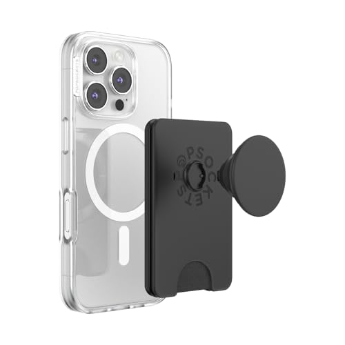Image of PopSockets Kick-Out Wallet for MagSafe, Adjustable Kickstand, Magnetic Stand - Black