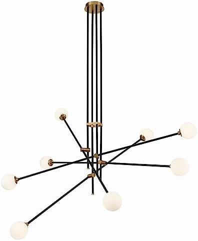 George Kovacs P8152-681 Cosmet Eight Light Chandelier, Coal & Aged Brass