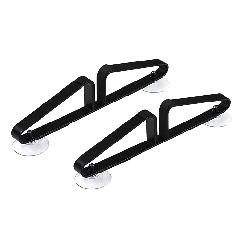 Freestanding Pet Gate Metal Support Feet?Reinforced Version?, Triangle Support Feet with Suction Cup Set of 2 for Foldable Pet Gate, A Pair of Safety Fence Feet for Wooden Dog Gate (Black)