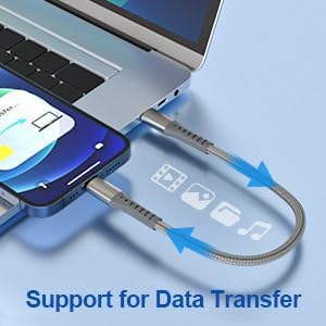 Cavo IPhone Corto YEONPHOM 2Pack 30cm - Lightning USB MFi, Nylon Intrecciato, Ricarica Rapida 3A - Foto 8