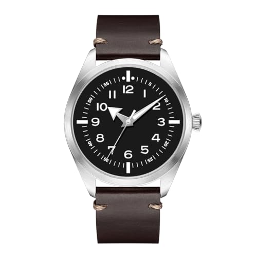 Boyarca Pilotuhr Herren Fliegerarmbanduhr Japan Automatikwerk Retro Mechanische Uhren Edelstahlgehäuse mit Leuchtender Wasserdichtigkeit
