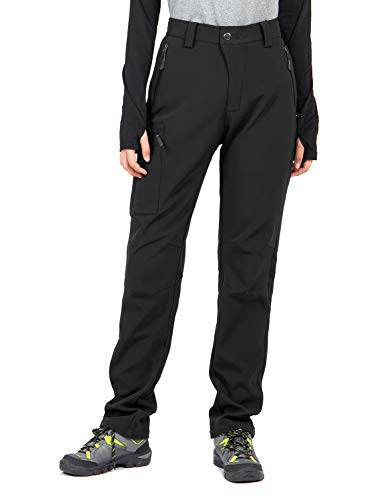 Wespornow Women's-Fleece-Lined-Hiking-Pants Snow-Ski-Pants Water-Resistance-Outdoor-Softshell-Insulated for Winter - Image 3