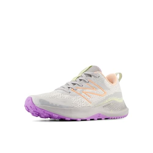 New Balance DynaSoft Nitrel V5 Running Shoe, Grey Matter/Guava Ice/Purple Fade, 7 US Unisex Big Kid