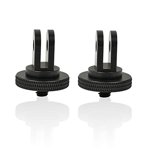 1/4 Pouce Interface trépied Adaptateur, 2 Pièces Mini Adaptateur de Montage à vis 1/4, Adaptateur de Fixation pour Trepied, Compatible Les Caméras d'action GoPro Hero et Autres