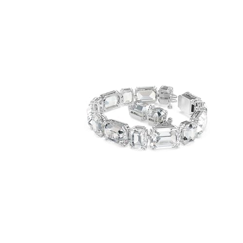 Swarovski Bracciale Tennis Millenia, Taglio Ottagonale, Bianco, Placcato Rodio - 2