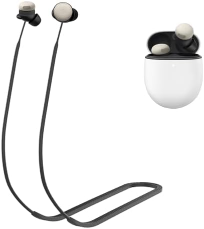 Anti-Lost Strap for Google Pixel Buds Pro 2 (2024), Soft Silicone Sports Lanyard Accessories Compatible with Pixel Buds Pro 2, Anti-Slip Neck Rope Cord (Black)