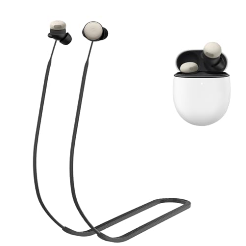 PUCGUE Anti-Lost Strap for Google Pixel Buds Pro 2 (2024) Soft Silicone Sports Lanyard Accessories Compatible with Pixel Buds Pro 2 Anti-Slip Neck Rope Cord (Black)