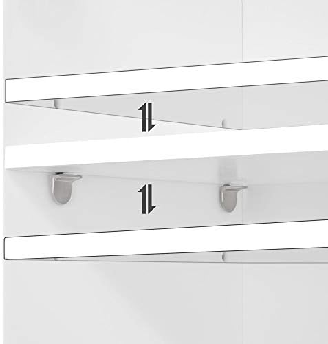 Yaheetech Wall Mounted Kitchen Storage Cabinet Single Door Wooden Cupboard with 3 Tiers Shelves for Bathroom Living Room Hallway, White
