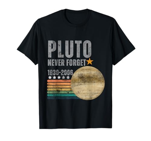 Pluto never forgets the fun of retro astronomy, never boring Maglietta