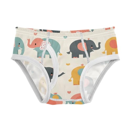 KLL Colorful Elephant Cartoon Baby Boys Cotton Briefs Cute Children Undies