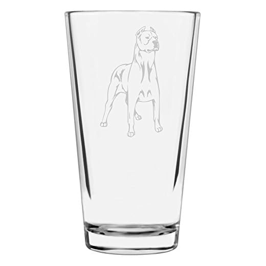 Etched Laser Art Dogo Argentino Personalized Dog Themed Pint Glasses - Custom Etched Pint Glassware, Ideal Gift for Dog Lovers, Drinking Glasses for Beer, Cocktails, Water & Juice