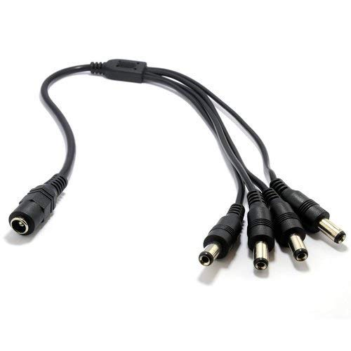 KEBILSHOP DC 1 Female to 4 Male Output Power Splitter Cable Y Adapter for CCTV Accessories (1 Dc Female to 4 Dc Male),Black-image-30