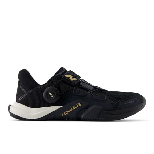 New Balance Women's Minimus TR V2 BOA Cross Trainer, Black/Phantom/Gold Metallic, 9 M