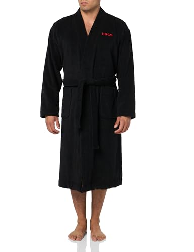 HUGO Mens Long Terry Robe With Embroidered Logo