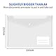 Dokumententasche A4-10 Stück Mappe A4 Transparent Dokumententasche Mappen Brieftaschen Tasche mit Druckknopf und Etikettentasche für Schule, Zuhause, Büro, Reisen und Schreibwaren (Weiß)