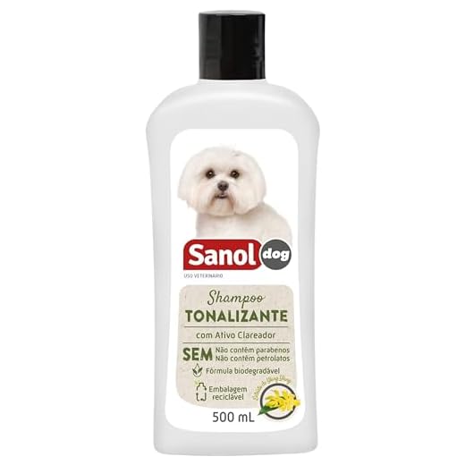 Sanol Dog Shampoo Tonalizante De Pelos Claros 500 Ml Branco