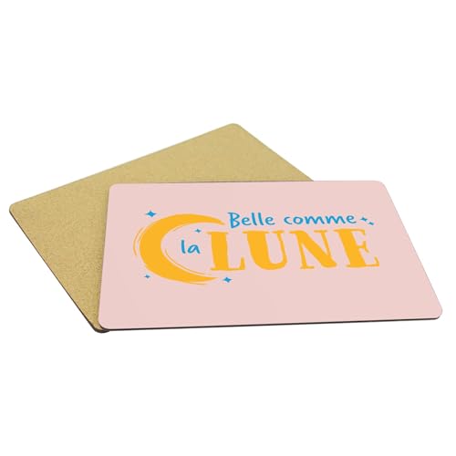 Sets de table rose astronaute napperons liège souples espace enfant x4 - 5