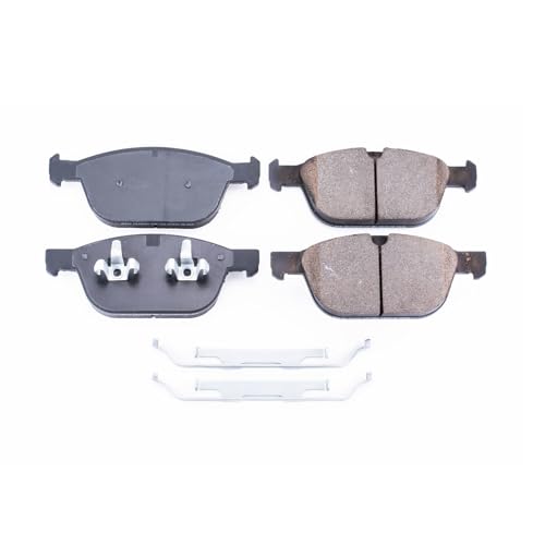 Image of PowerStop Front Brake Pads for Volvo XC60 2010-15 | Volvo XC90 2010-14 - Z17 Ceramic Brake Pads with Installation Hardware, 17-1412