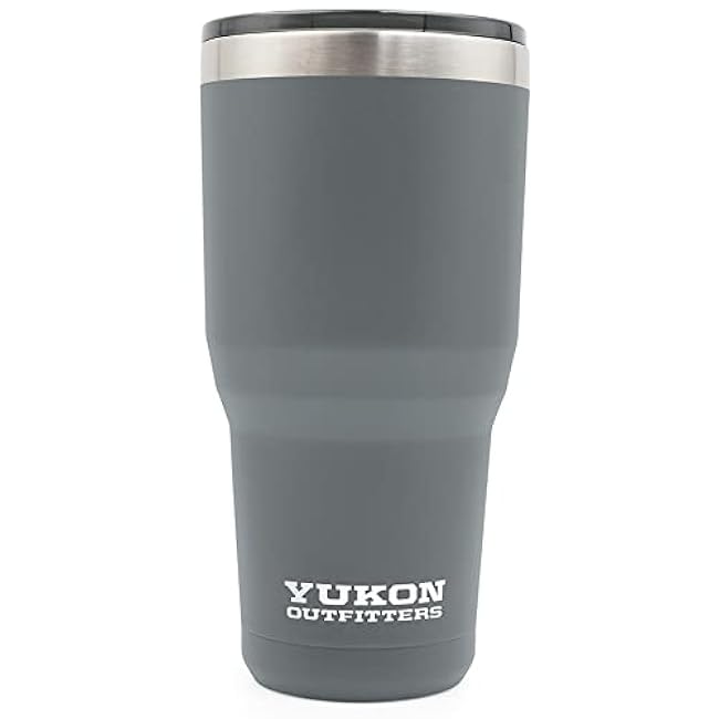 Yukon Outfitters Freedom High Grade 18/8 Corrosion-Resistant Stainless Steel Double Wall Vacuum Insulated Tumbler (20 oz/ 590ml) - 7.3 H x 3.4 Top dia. / 2.7 Bottom dia., Dad Bod - Navy