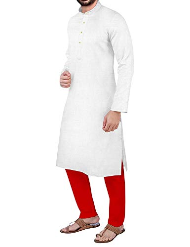 Image of Gauri Laxmi Enterprise Men Cotton Blend Straight Kurta