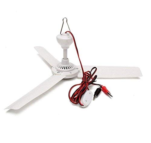 12V Portable Ceiling Fan SENREAL 19.7” Mini Ceiling Fan Hanging Camping Tent Fans