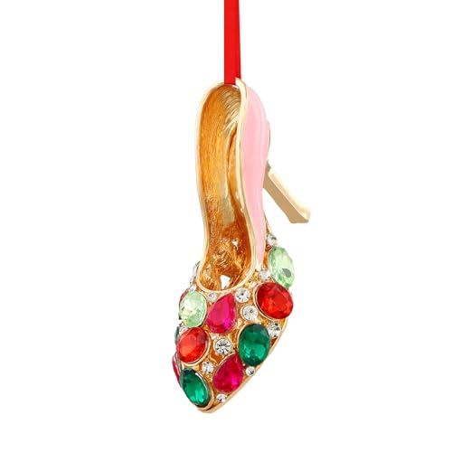 D24TIME High Heel Shoe Christmas Ornaments-Pink Metal High Heel Shoe Ornaments for Christmas Tree Decorations for Women Girls Sister Teen Girl Mom Bestie Girlfriend Keepsake Gift