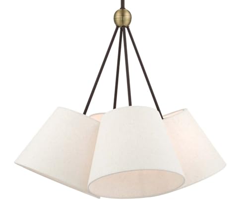 Livex Lighting 41384-07 4 Light Bronze Shaded Chandelier