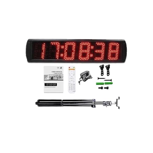 Temporizador de gimnasio Cronómetro digital LED grande, pantalla de tiempo, temporizador de cuenta regresiva, deportes, reloj de cronometraje de carrera, trípode, exterior, 5' para entrenamiento en gi