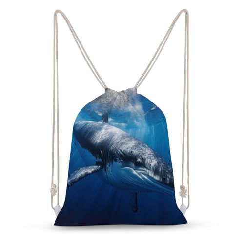 Drawstring Bag Backpack Ocean Animal Fish Posters Sackpack Foldable String Bags Sports Gym Bag for Shopping Yoga