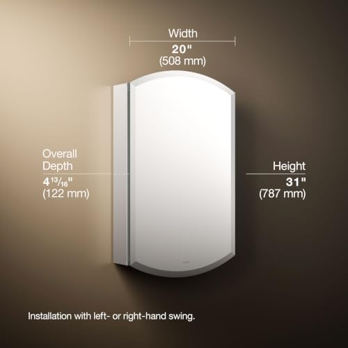 Kohler Archer 20" W 31" H Single-Door Bathroom Medicine Cabinet w Mirror - image 4