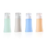 Travel Bottles Tsa Approved, YAMYONE 3oz Leak Proof Travel Accessories BPA Free Silicone Cosmetic Travel Size Toiletry Containers for Shampoo Lotion Soap (4pcs)