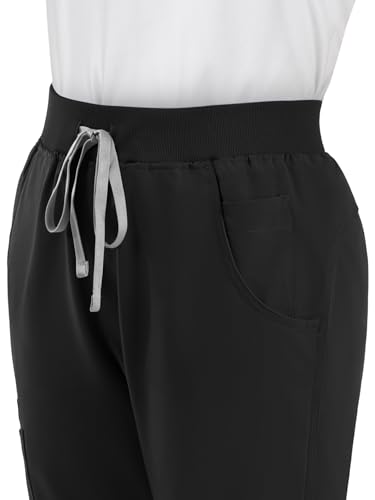 Image of Scrub Pants for Women - Straight Leg Medical Scrub Pants with 6 Pockets - Drawstring Soft Stretch Women Scrub Pant