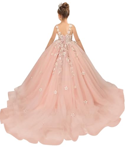 Flower Girl Dresses for Wedding Tulle First Communion Dress for Girls Birthday Ball Gown Dresses 2-12