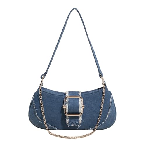 Sac de soirée luxe en jean avec sangle de chaîne élégante