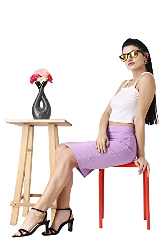 Image of POPWINGS Casual Solid Pencil Skirt for Women || Semi-Formal Office Wear Knee-Length Skirt for Women || Stylish Mini Skirt for Women || Summer Pencil Skirt for Women